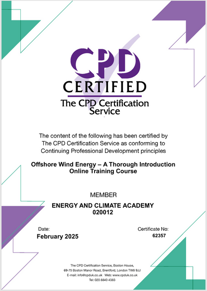 Certificate - Offshore Wind Course